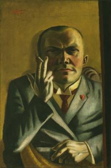 Self-Portrait on Yellow Ground with Cigarette