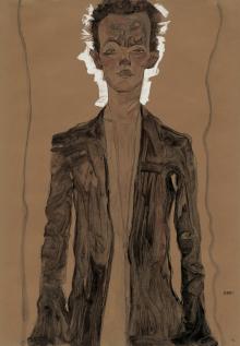 Self-Portrait in Brown Coat